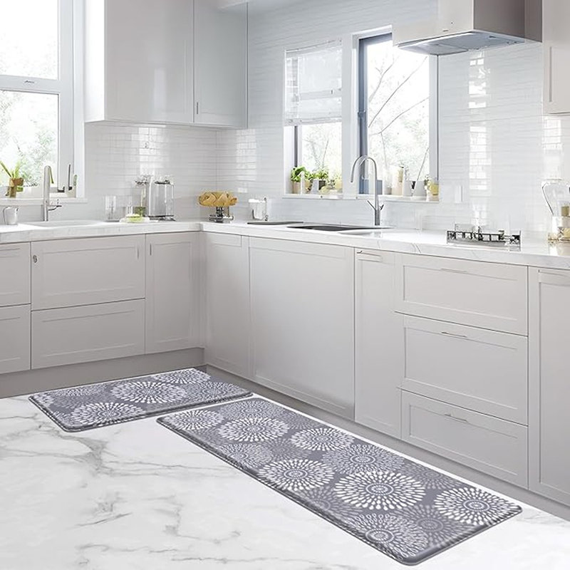 Tapis de cuisine Luxstep - Gris - Anti-fatigue, imperméable, antidérapant, pour la cuisine / le bureau / la buanderie