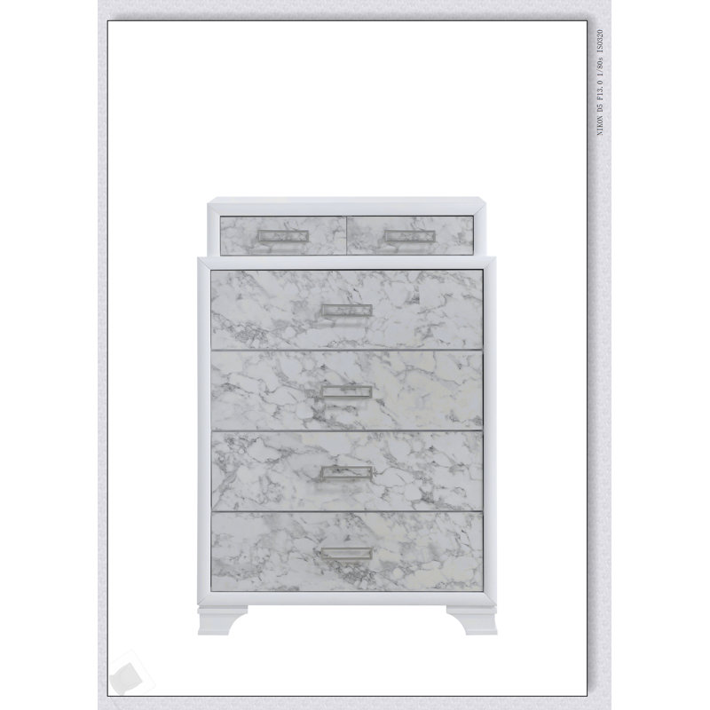 Commode en bois Soul de style moderne avec tiroirs en marbre et design compact pour les espaces contemporains