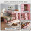Lit superposé pleine grandeur rose Sakura avec 2 grands tiroirs et 5 petits tiroirs, panneau de fibres à densité moyenne de construction de haute qualité et bois massif, barrières de sécurité et échelle robuste, conception de rangement moderne avec petite armoire, beaucoup de rangement-1803408249