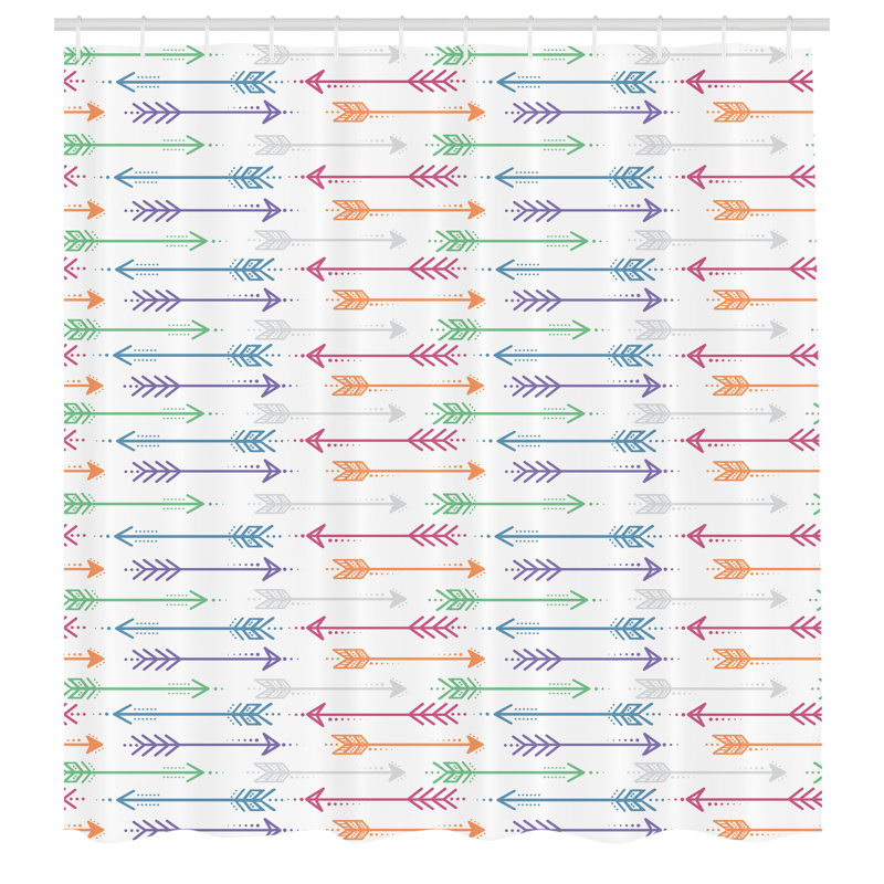 Shower Curtain with Hooks Included, 75" H x 69" W, Fuchsia Blue/Green