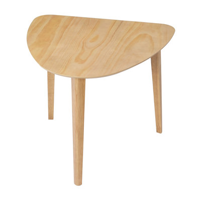 Table triangulaire en bois - Table d'appoint géométrique moderne de 35,91 po pour le salon, la chambre à coucher, la cuisine, la finition naturelle du salon et le petit espace
