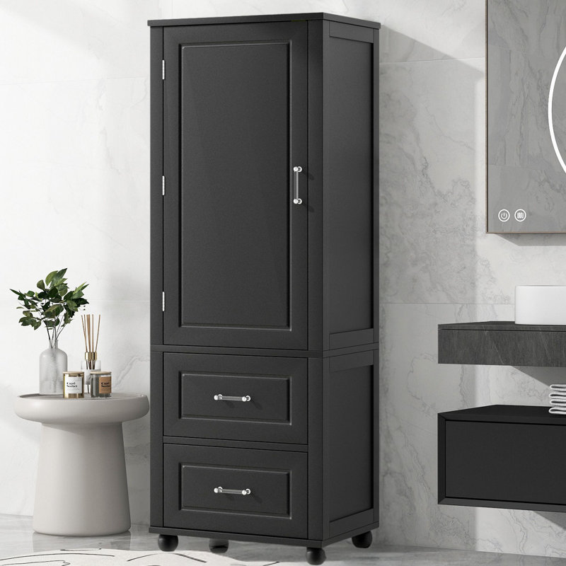 Azaan Freestanding Bathroom Cabinet, Black