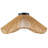 Luminora Handwoven Rattan Boho Glass Flush Mount Ceiling Light