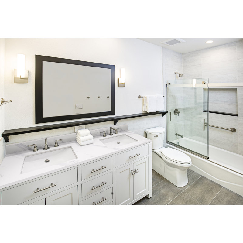 Calacatta White Marble Double Sink Vanity Top with Backsplash