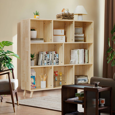 Armoire de rangement à 8 compartiments, bibliothèque moderne en bois, armoire à compartiments multiples pour la maison et le bureau