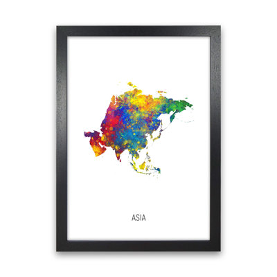 Asia Watercolour Map by Michael Tompsett - Print