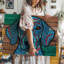 Toile, «A Vibrant Stylized Portrait of a Dog Caractérized By An Wall Art», patchwork complexe de motifs et de textures colorés-320106996