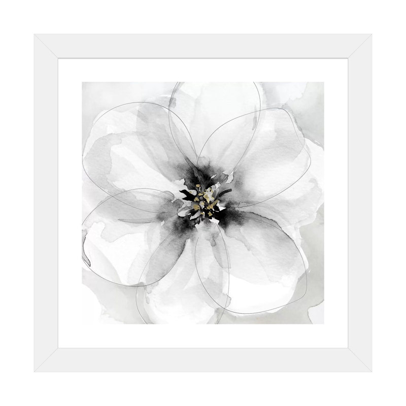 «Bold Beginnings II» par Carol Robinson - reproduction imprimée, Blanc, H 16 po x l 16 po x p 1 po, Papier encadré blanc