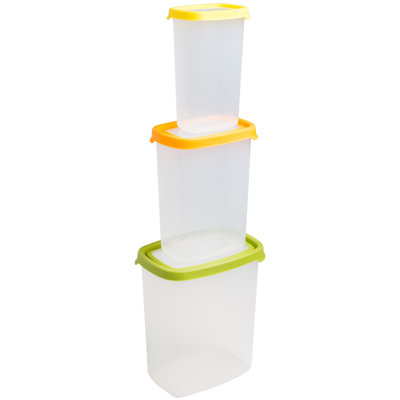 Wham Seal It 3 Piece Rectangular Container Food Storage Set (750ml, 1.7L, 3.2L)