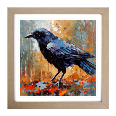 Crow Neo-Impressionism - Framed Print