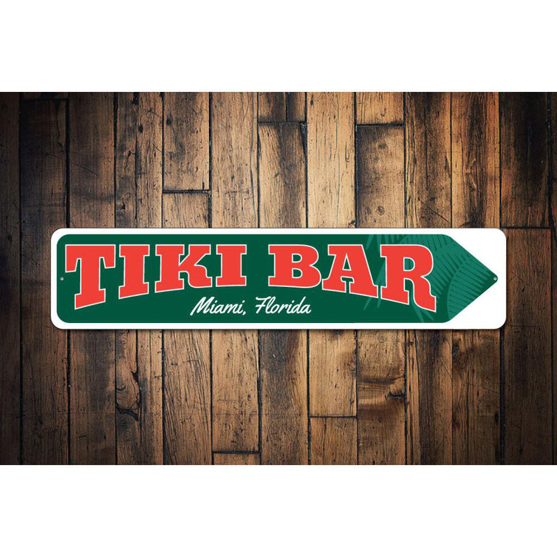 Plaque en métal Tiki, H 4 po x l 18 po x P 0,04 po