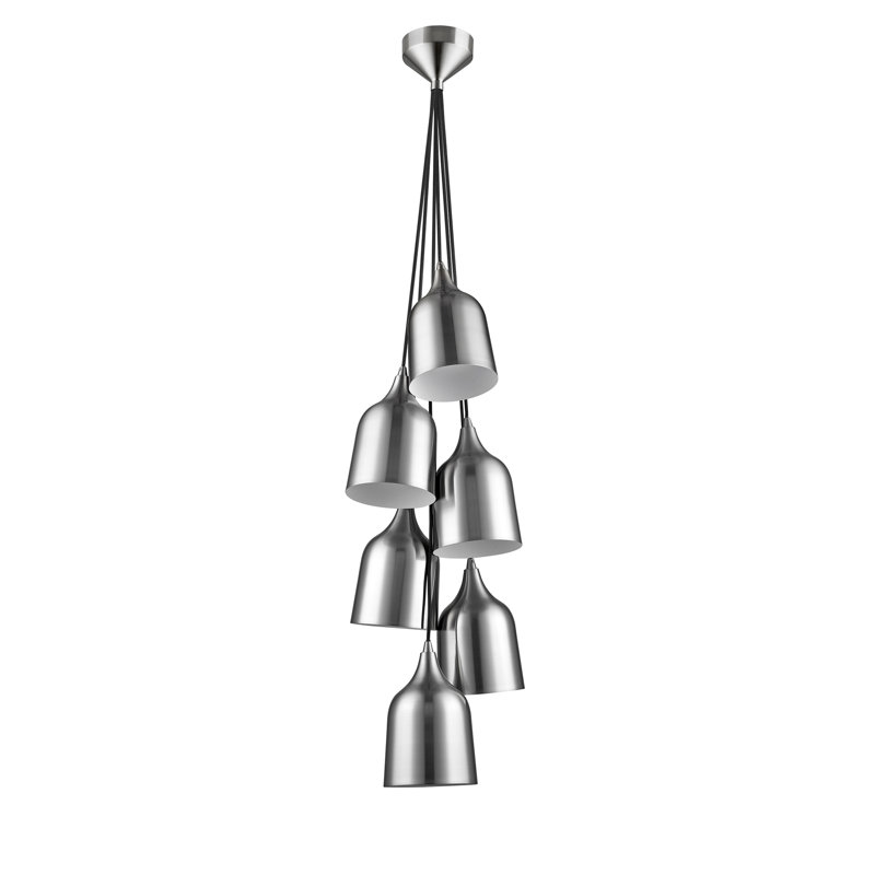 Corine 6 - Light Cluster Pendant, Satin Nickel