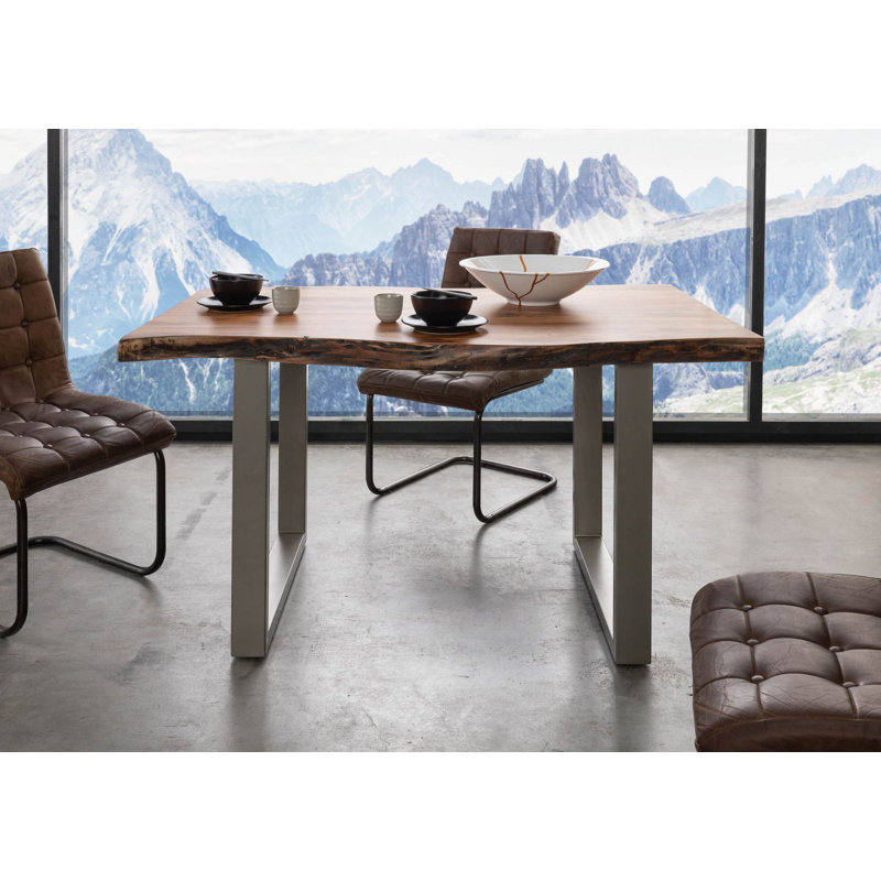 Dining Table, Natural, Silver, H76 x L140 x W90cm