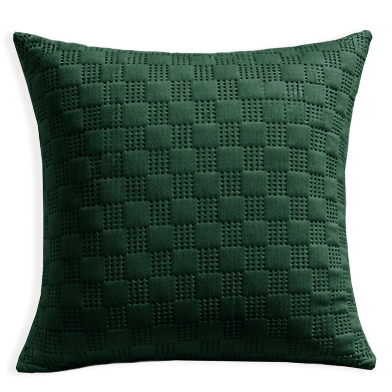 Aspire Homeware Embossed Square Velvet Cushion Covers, Pack of 2, EMERALD