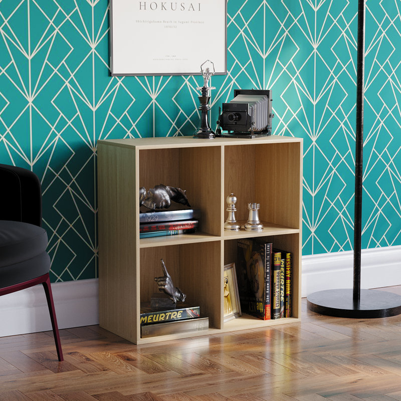 Oreland Cube Bookcase, Oak, 64.5cm H x 65cm W x 29cm D