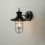 Industrial Outdoor Wall Light Black E27 Lantern Style Sconce 13 Inch/34cm for Porch and Entryway