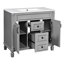 Meuble-lavabo de salle de bain avec lavabo supérieur - Armoire grise de 36 po au design ergonomique pour améliorer votre expérience-485817525