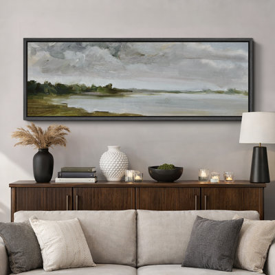 Tranquil Landscape Soft Brushstroke Lake Scene, reproduction d'art sur toile