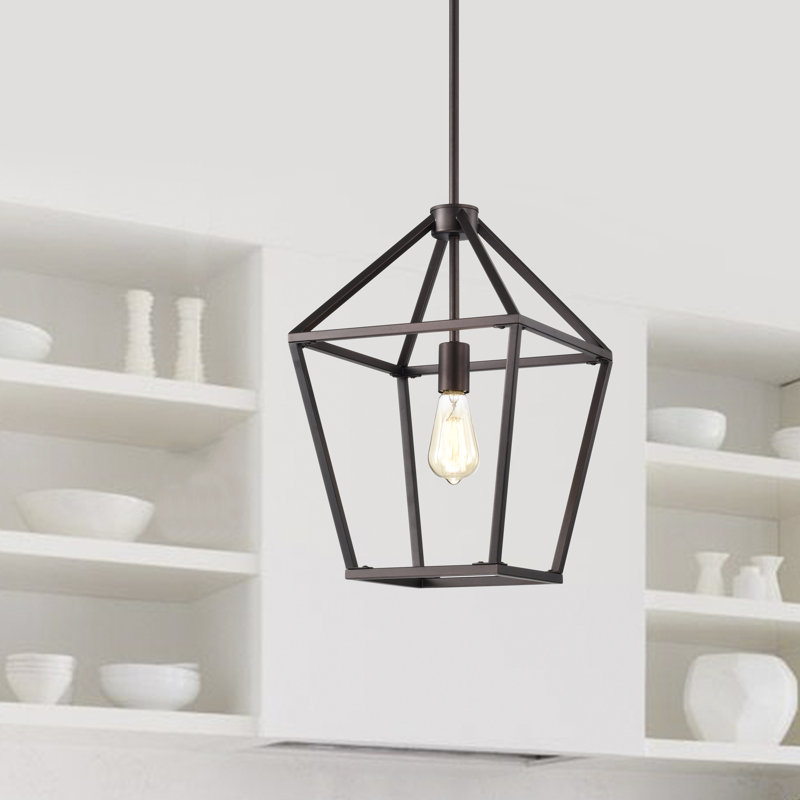 Makinley Farmhouse 1-Light Kitchen Island Linear Pendant Light, Oil Rubbed Bronze, 75.5" H X 12" W X 12" D