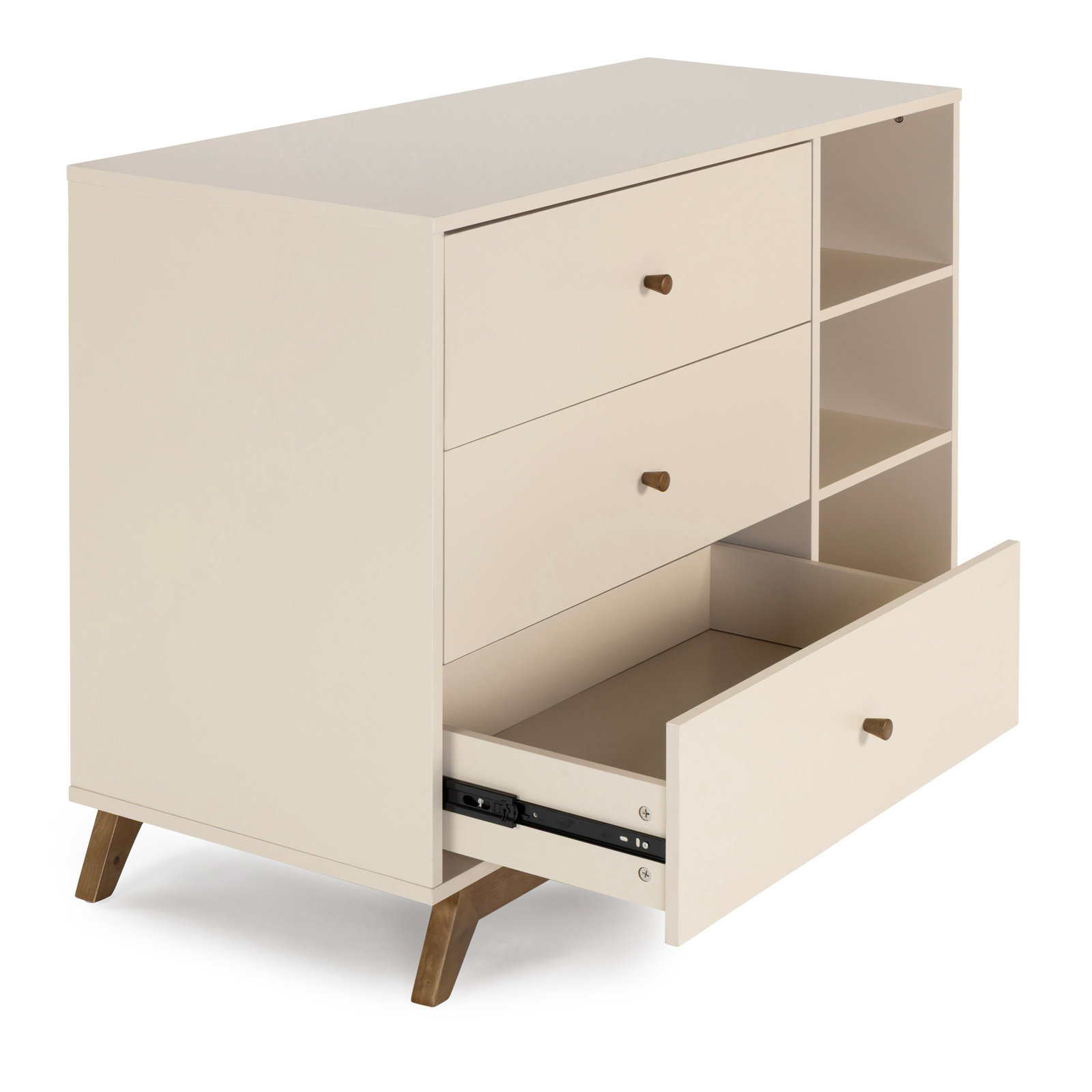 Almond Milk Era 3-Drawer Dresser, Almond Milk/Walnut