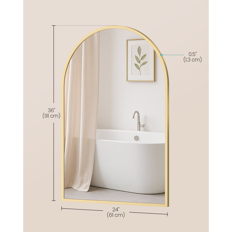 Aluminium Arch Mirror, Gold