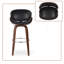 Tabouret de bar Mid-Century moderne avec dossier courbé en bois et siège rembourré, ensemble de 1-1279997172