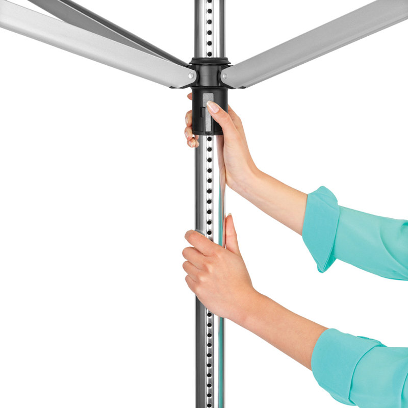 Brabantia Lift-O-Matic Outdoor Clothesline (164 ft) with Ground Spike, Cover, Clothespins and Bag, Grey