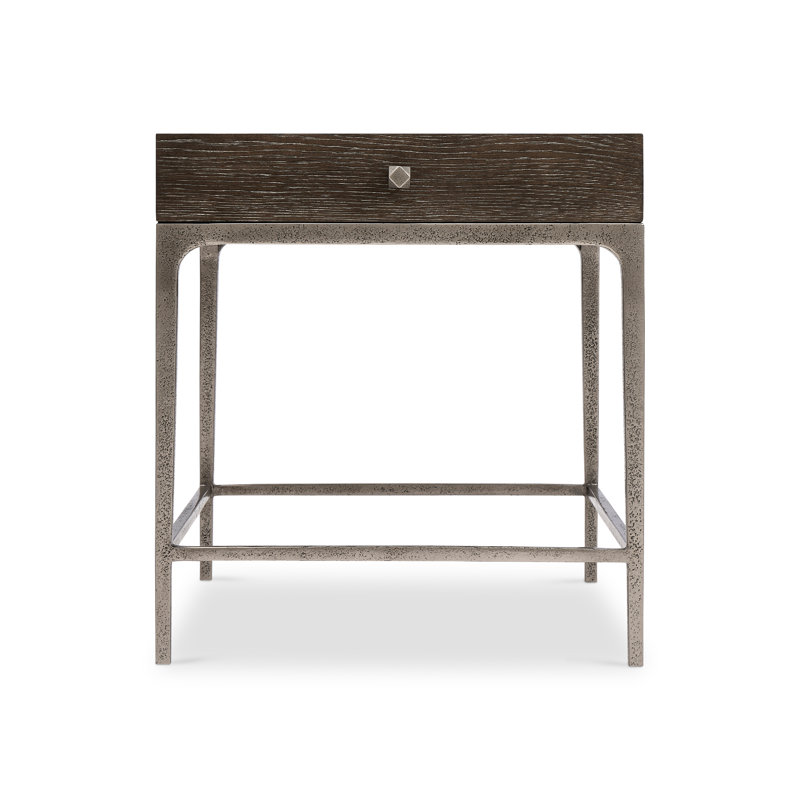 Linea End Table with Storage, Linea - Cerused Charcoal Finish