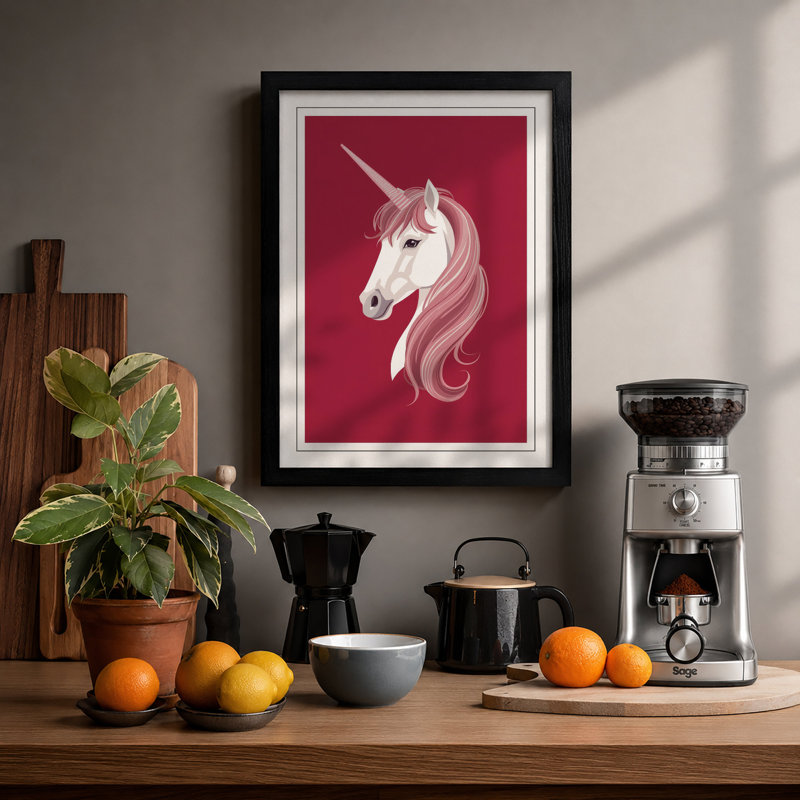 Spiraled Horn Dreams Modern - Framed Print, Black, A3 - 42.0 x 29.7 cm