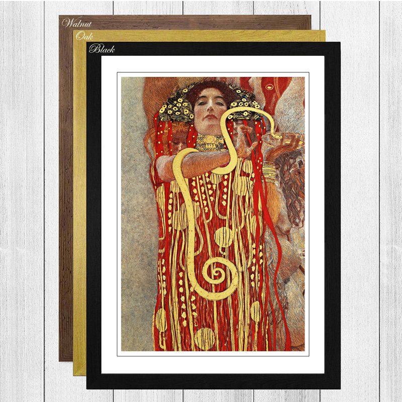 Hygeia by Gustav Klimt - Framed Print, Black