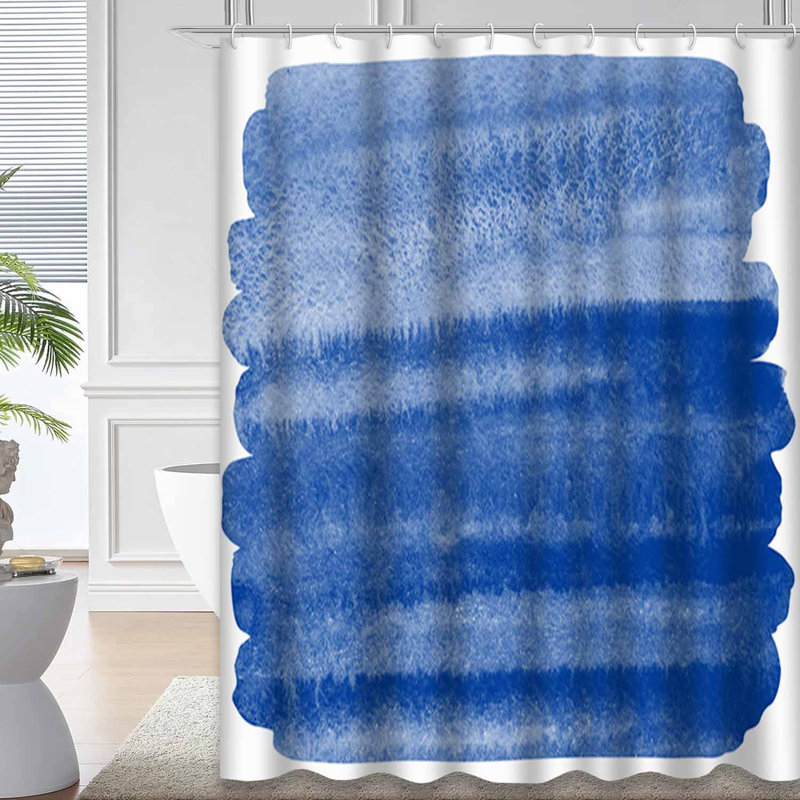 Rideau de douche bleu marine avec 12 crochets, L 72 po x l 72 po