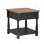 Ensemble de chambre avec grand lit 4 pièces Ginie, table de chevet USB, miroir, bois brun noir