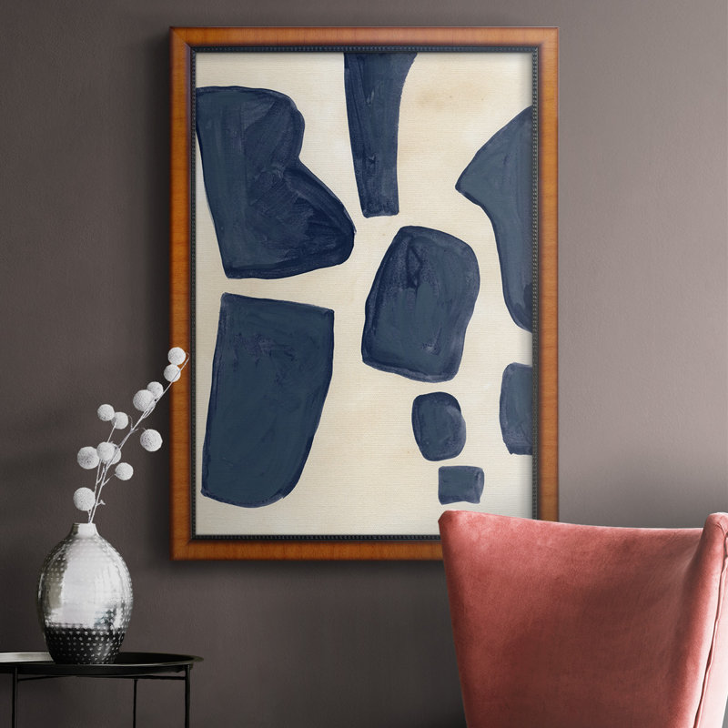 Pièces bleues I, toile encadrée de qualité supérieure - prête à être accrochée, H 36 po x l 24 po