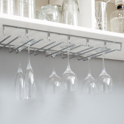 Prewitt Hanging Wine Glass Rack by Rebrilliant