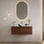 Meuble-lavabo suspendu contemporain Norelle 36 po en pierre frittée avec dessus en pierre frittée, lavabo en céramique et rangement à fermeture douce-135784658