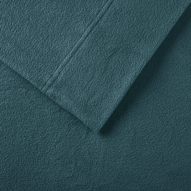 Aqua Twin Microfiber Flannel Plaid Sheet Set