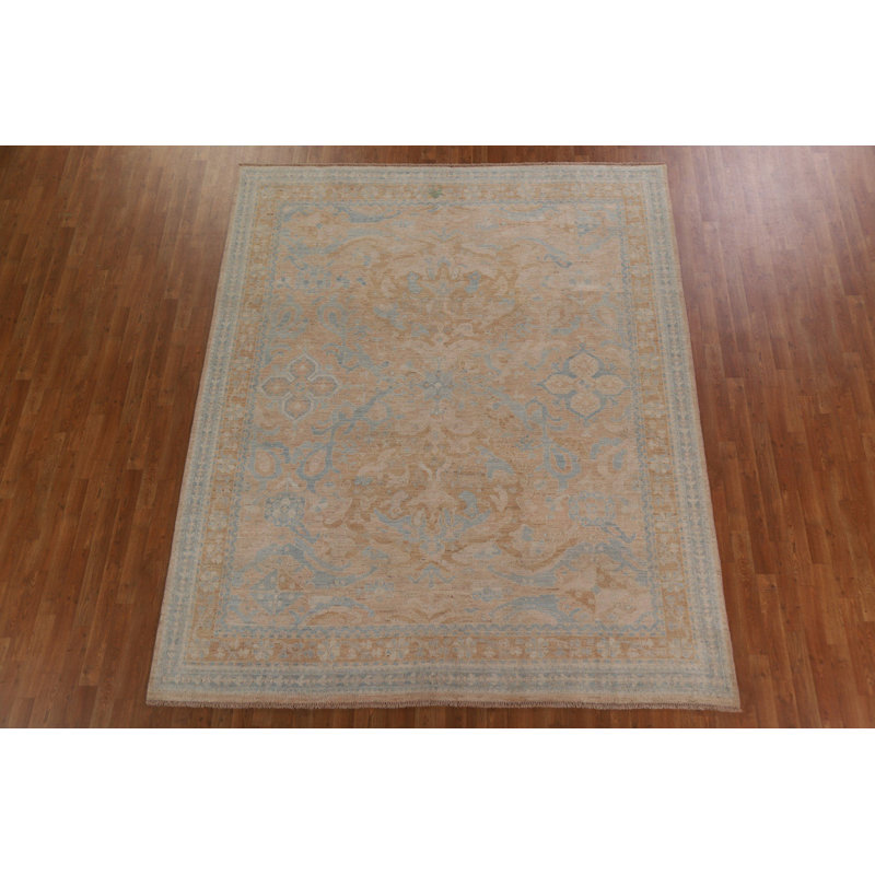 Tapis oriental Oushak à teinture végétale noué à la main 8 x 10