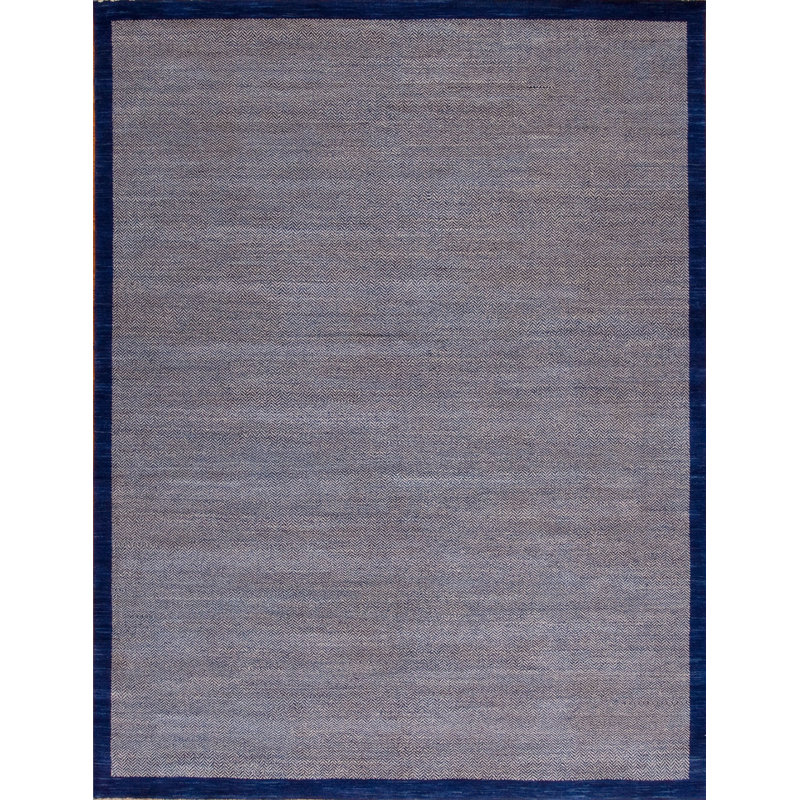 Textures Hand Knotted Wool Area Rug in Gray, Rectangle 9' x 12'