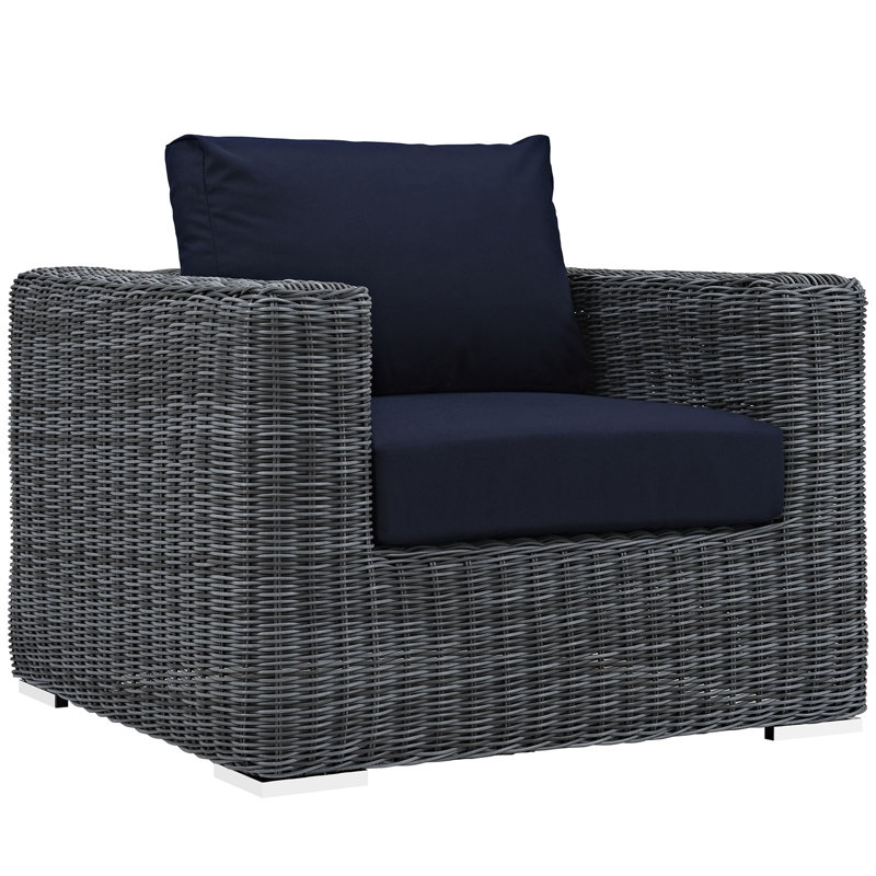 Modway Modrest Invite Outdoor Patio Corner, Canvas Navy Sunbrella® Canvas