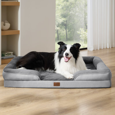 Lit orthopédique pour chien, canapé-lit lavable imperméable avec housse amovible, base antidérapante pour chiens de grande et moyenne taille