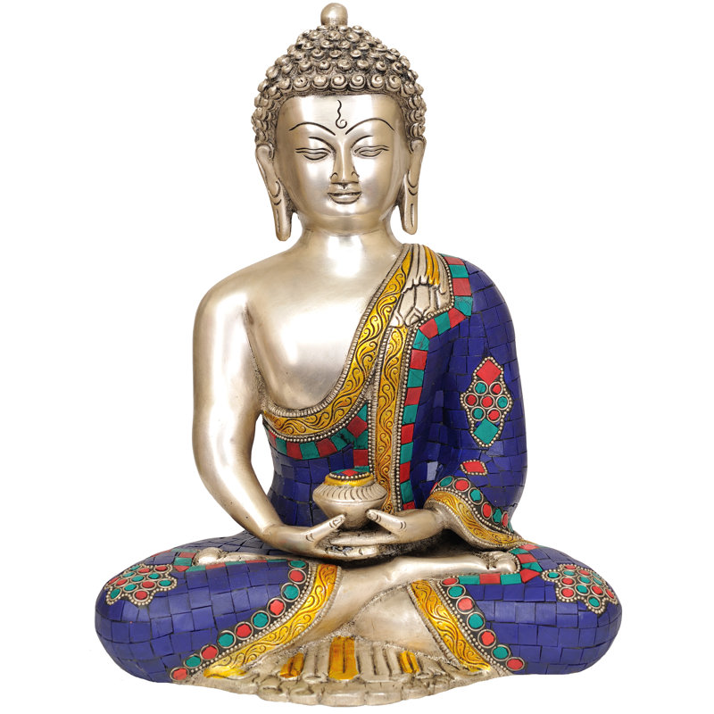 Incrustation de statue de Bouddha Dhyani