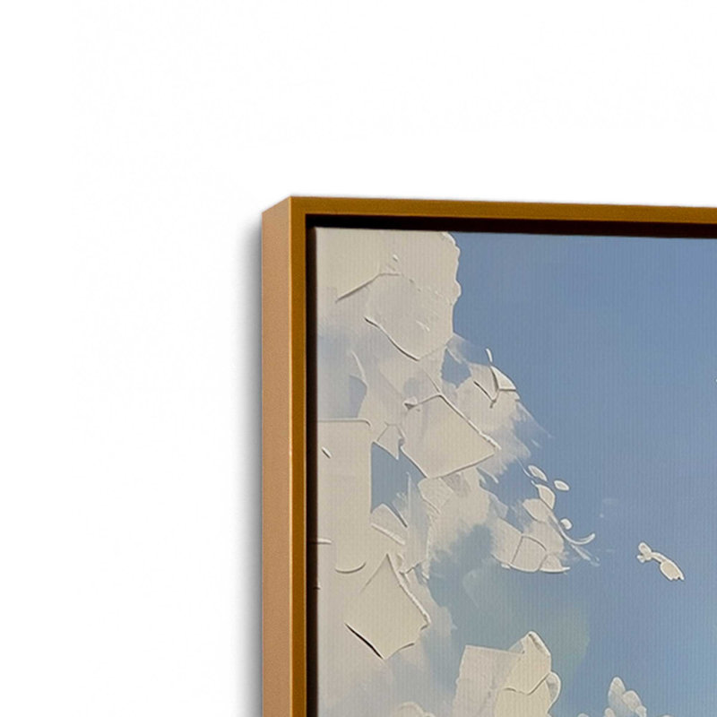 Vue de la côte d'Amalfi II, H 19 po x l 13 po, Toile avec cadre, Or poli