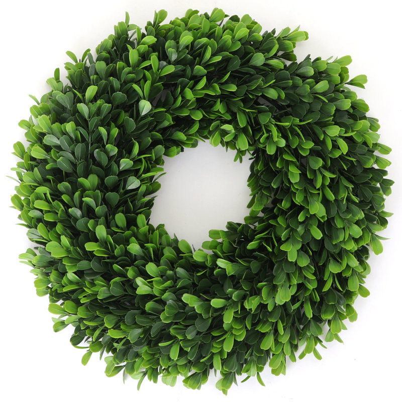 Couronne de verdure de porte d'entrée, H 3 po x l 22 po x P 22 po, Green, 1 pcs