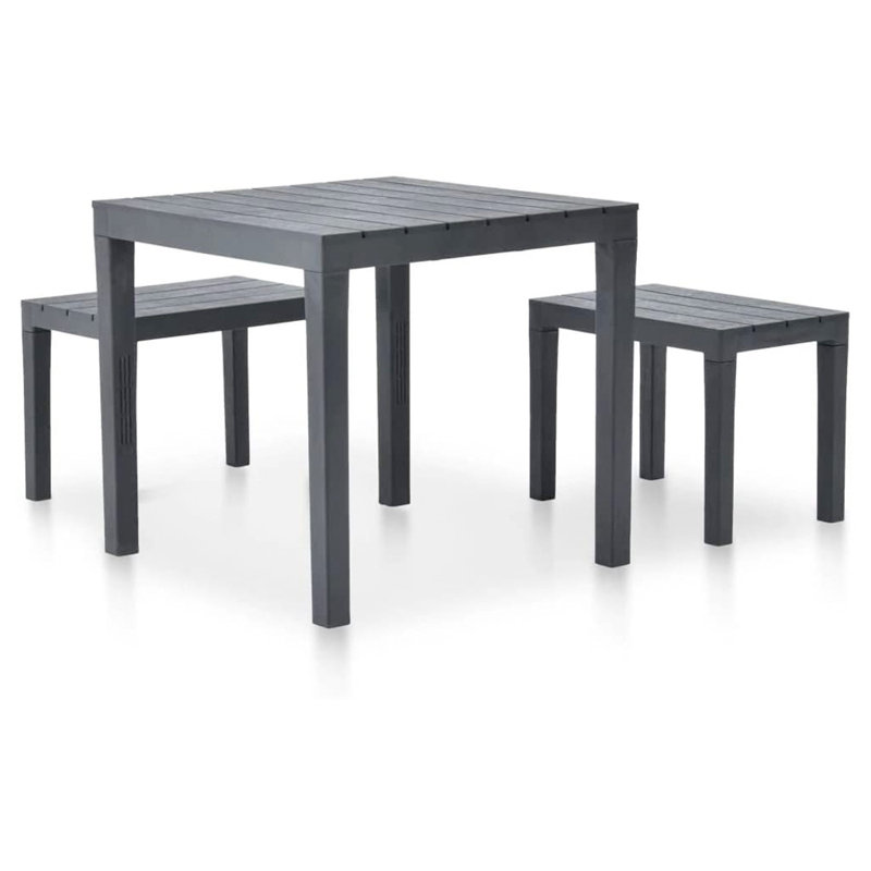 Landaff 4 - Person Patio Dining Set with Rectangular Table, Gray