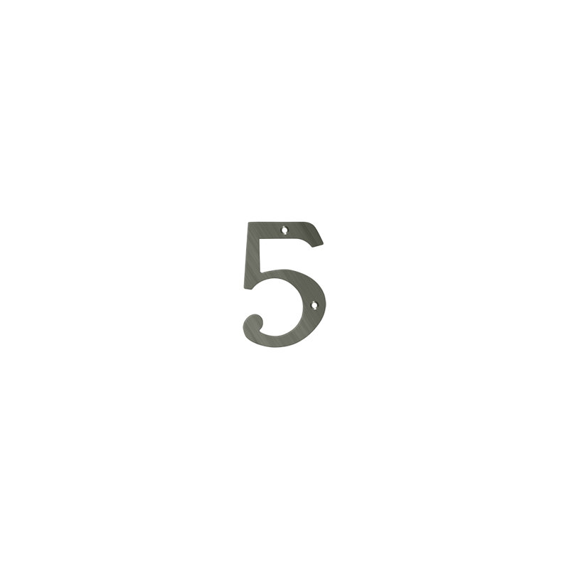Deltana RN6-5U10B 6" Numbers; Solid Brass; Oil Rubbed Bronze Finish, Satin Nickel