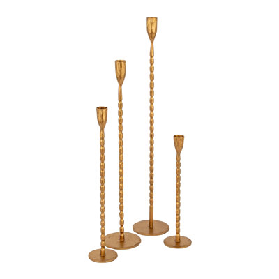 4-Piece Hand-Forged Cast Metal Taper Holders