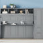 Full Size Gray Bed, Side Flip Feature, Storage Drawers, Keep Your Space Organized Multifunctional Wall Tailor Layout, 107.5"l X 58"w 72"h