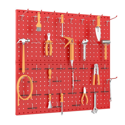 Organisateur de panneau perforé en métal 24 po x 24 po ou 12 po x 48 po, 70 panneaux de rangement pour outils pour garage