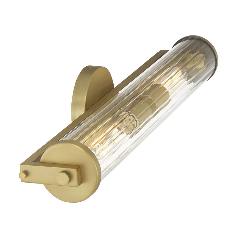 Barre d'éclairage de salle de bain 2 lumières Cylora, Laiton