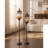 Vintage Distressed Metal Tall Candlestick Lampshade Set-668595522-662831525